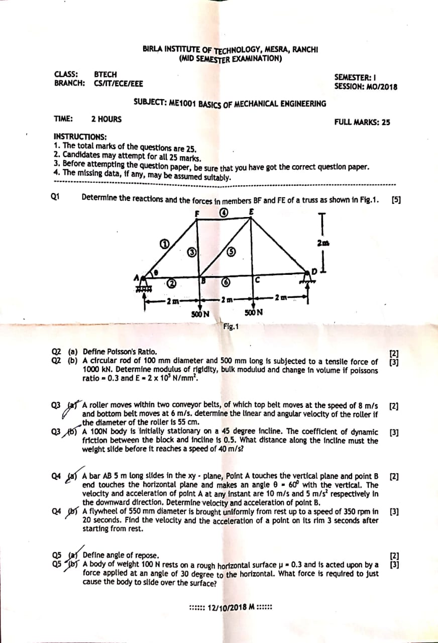 Basics of Mechanical Engineering Question Paper-BME.jpeg